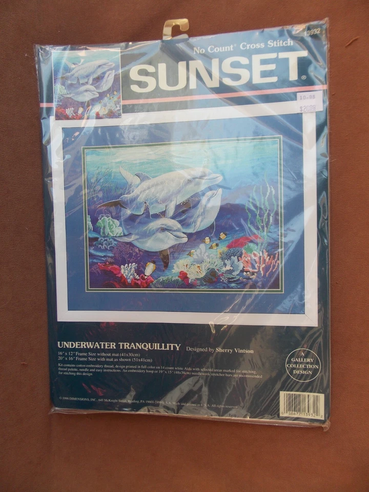 SUNSET No Count Cross Stitch Kit Underwater Tranquility 13932