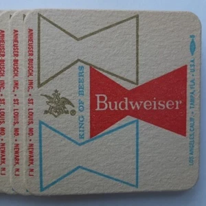 set/10 vintage Budweiser coasters—StL, Newark, LA, Tampa-era, c.1960—never used - Picture 1 of 4