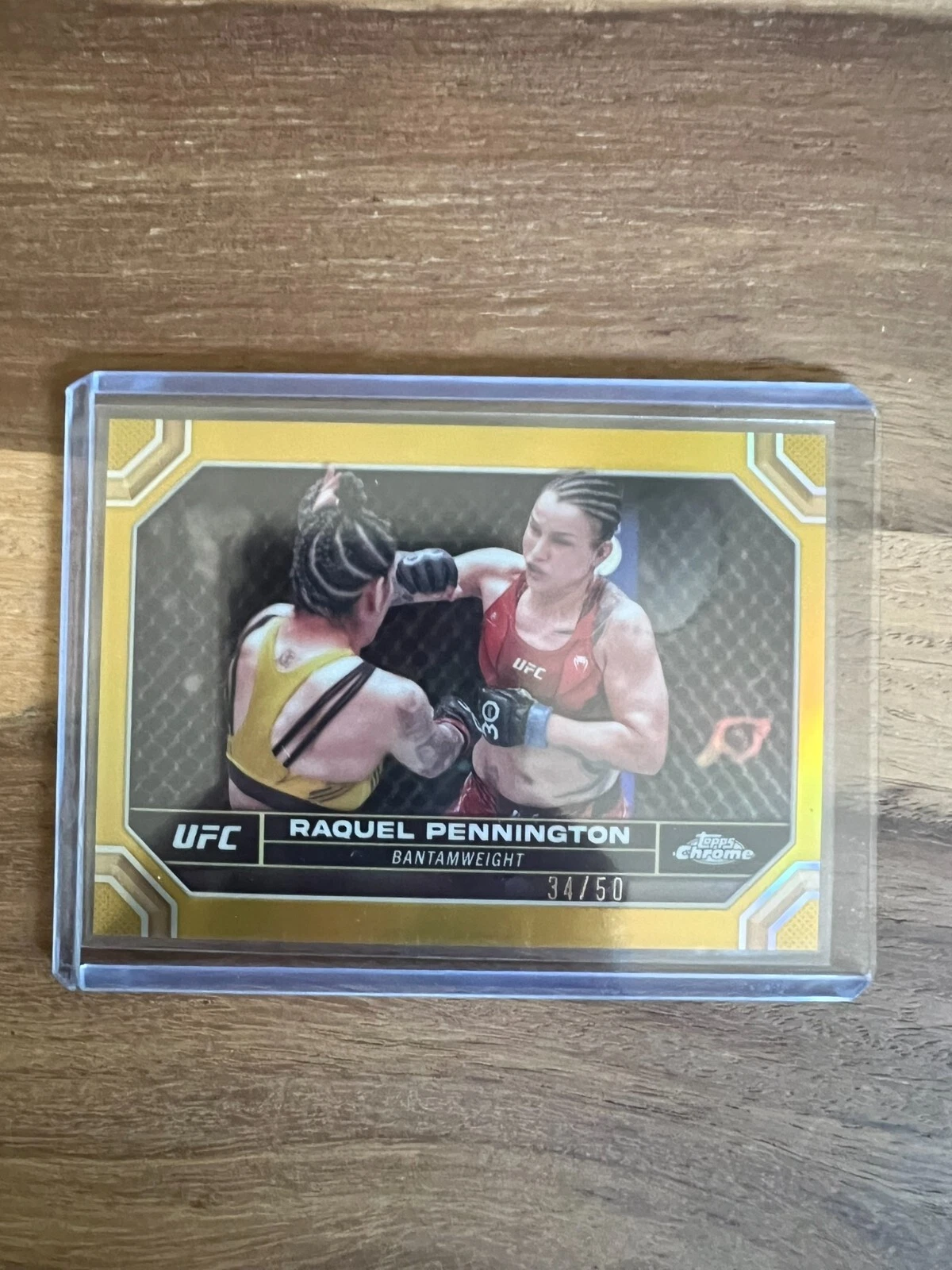 2024 Topps Chrome UFC Raquel Pennington Gold Refractor 34/50