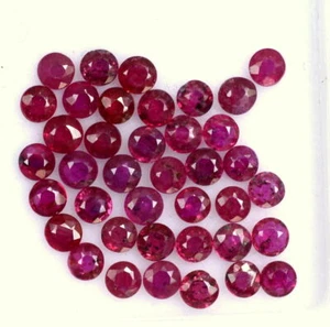 2.25 mm Natural Ruby Round Cut Lot 20 Pcs 1.35 CTS Faceted Loose Gemstones - Picture 1 of 3