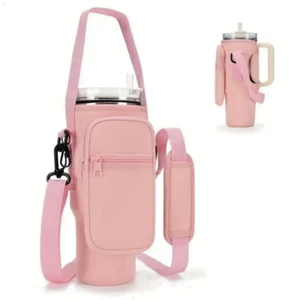 40/30 Oz Insulated Neoprene Water Bottle Carrier Bag with Phone Pocket and Adjus - Picture 1 of 6