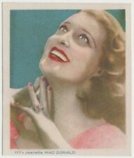 Jeanette MacDonald 1930s Colorful PAPER STOCK Trading Card #117 Blue Text E3