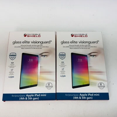 2X ZAGG Invisible Shield Glass Elite VisionGuard+ Apple iPad Mini 4th & 5th Gen - Image 1 of 4