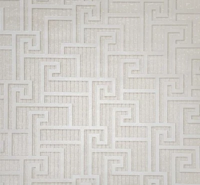 96236-4 Versace бежевый желтовато-коричневый кремовый маленький греческий ключ линии текстурированные обои рулон 3D - Изображение 1 из 4
