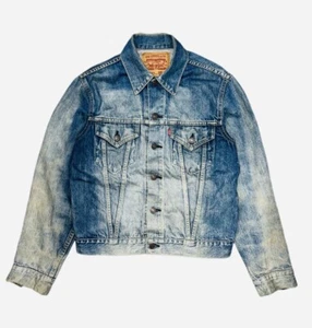 Vintage Big E Levi’s Type 3 71557-0206 Blue Trucker Denim Jacket Distressed - Picture 1 of 14