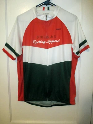 CAMISETA DE CICLISMO PRIMAL PARA HOMBRE CREMALLERA COMPLETA TRICOLOR NARANJA/BLANCO/VERDE OSCURO TALLA XL BONITA Foto 1 de 4
