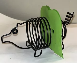 Vintage  Letter/45 RPM/recipe/mail Spiral Metal Spring  Desktop Animal Pig Oink - Picture 1 of 9