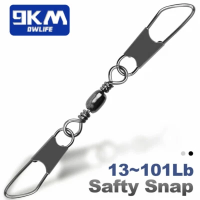 25~50Pcs Double Fishing Snap Swivels Stainless Steel Safety Snaps Fishing Swivel - Image 1 of 4