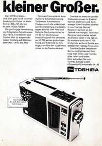 3w21153/ Alte Reklame aus 1972 – TOSHIBA IC 700 kleiner Großer - Picture 1 of 1