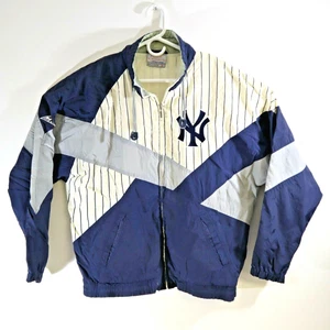 New York Yankees Jacket Large Baseball NY MLB Apex One Pinstripes 90s Vintage - Picture 1 of 6