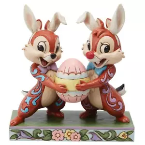 Jim Shore Disney Traditions Chip 'N Dale Holding Easter Egg Figurine 6014318 - Picture 1 of 5
