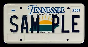 2001 TENNESSEE GRAPHIC SAMPLE AUTO LICENSE PLATE " SAM PLE " SOUNDS GOOD TO ME - Picture 1 of 1