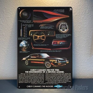 Chevrolet Camaro Z28 1980 Car Metal Poster - Collectable Sign - Size: 8x12inch - Picture 1 of 5