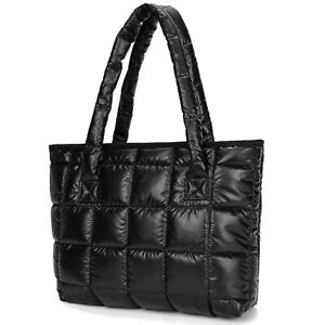 Puffer Tote Bag Lightweight Quilted Puffy Tote Bag Soft Down Cotton Padded Shoul
