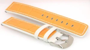 Correa de reloj Alligator Design Lisa Coco, naranja doble capa cosida 22 mm - Imagen 1 de 2