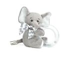 Bearington Baby Plush Stuffed Animal Gray Elephant Shaker Toy Ring Rattle Easy
