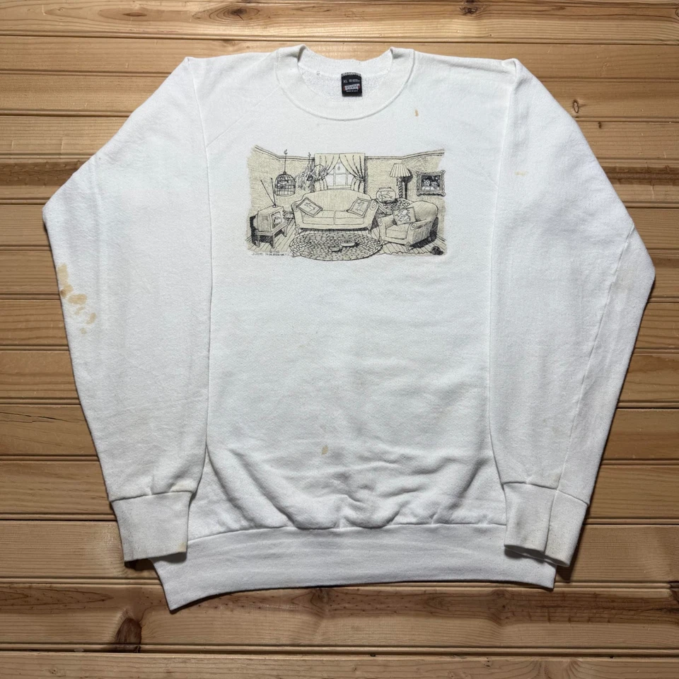 Vintage 80s 1988 Jude Holdsworth Living Room Cozy Couch Art Sweatshirt - XL - image 1 of 4
