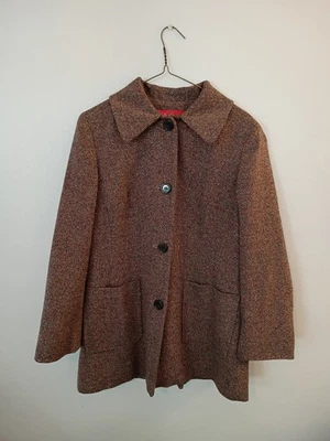 Chaqueta de Tweed AK Anne Klein Elastizada M Marrón Woo/Seda/Poliéster/Mezcla de Elastano Foto 1 de 4