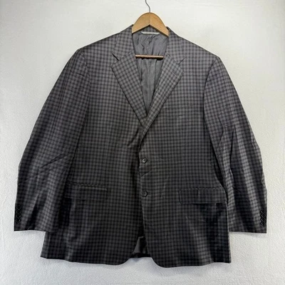 Chaqueta Blazer Canali Para Hombre 40 58 SE ADAPTA A 48 Pecho Gris Cuadros Lana Hecha en Italia Preppy Foto 1 de 4
