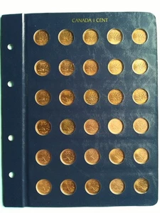 Collection of 30 Different Canadian Small Pennies (1c) From 1980-2004, (Lot#208) - Picture 1 of 10