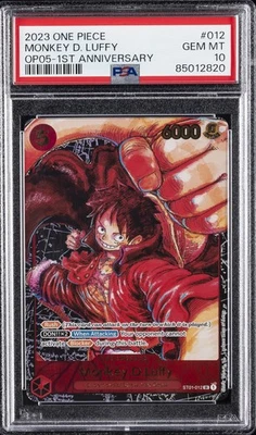 2023 ONE PIECE OP05-AWAKENING OF THE NEW ERA 1ST ANV #012 MONKEY D. LUFFY PSA 10 - Image 1 of 2
