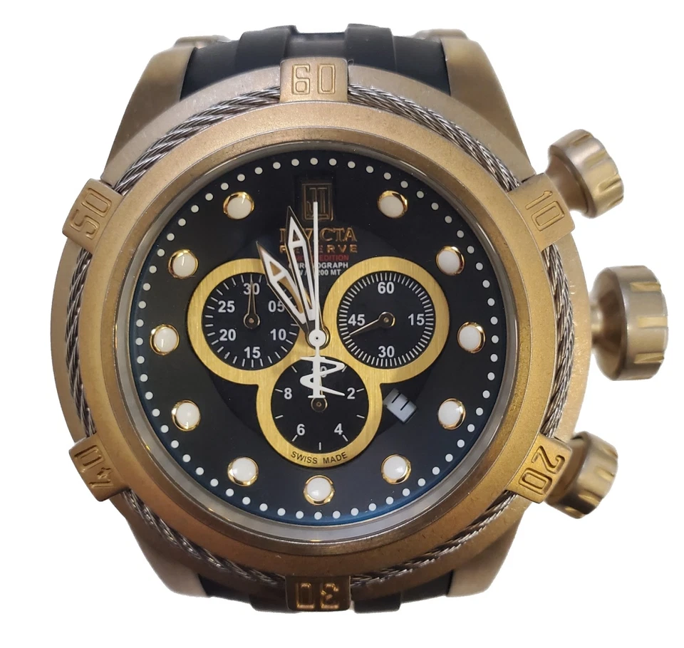 Invicta 17838 Jason Taylor Bolt Zeus Hecho en Suiza Crono Roto Tira Hombre Reloj - Imagen 1 de 3