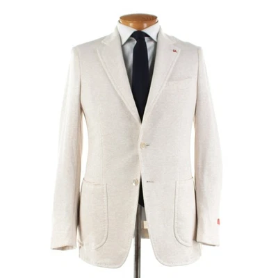 Isaia NWD Linen Blend Sport Coat Size 48R (38R US) In Beige Melange - Image 1 of 4