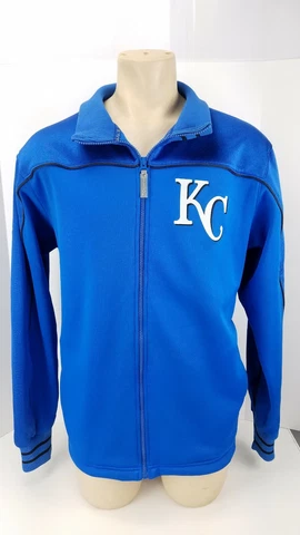 Kansas City Royals KC Majestic Baseball Jacket Zip Up Authentic MLB Size Large L Cover