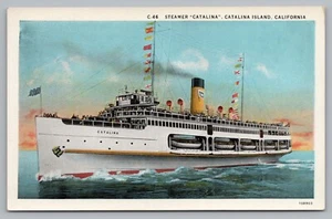 Postcard Steamer SS Catalina Santa Catalina Island California Unposted - Picture 1 of 2