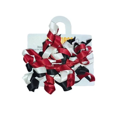 Girls GYMBOREE red black white curly loop barrettes NWT Christmas bows 2012 - Image 1 of 2