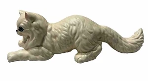 Vintage weiß persisch? Katzenfigur Statue blaue Augen - Bild 1 von 7
