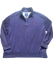 US Polo Assn Sweater Adult 2XL XXL 1/4 Zip Mock Neck Embroidered Logo Mens - Picture 1 of 7