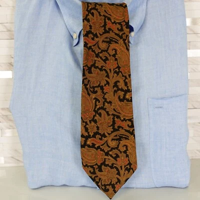 BOTANY 500 Corbata Cuello Para Hombres Marrón Paisley Damasco Traje Boho Occidental Informal Nativo Foto 1 de 4