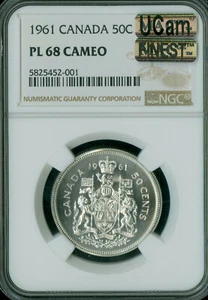 1961 CANADA SILVER 50 CENTS NGC PL68 CAMEO UCAM PQ MAC FINEST MAC SPOTLESS * - Picture 1 of 2