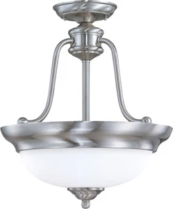 Nuvo Glenwood 3 Light Brushed Nickel Semi Flush Ceiling Orig $180 - Picture 1 of 1