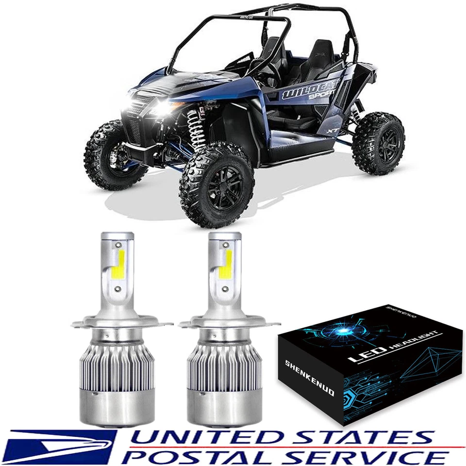 2PC VERY BRIGHT FOR ARCTIC CAT WILDCAT SPORT 700 HEADLIGHT LED LIGHT BULBS 100W - Image 1 of 4