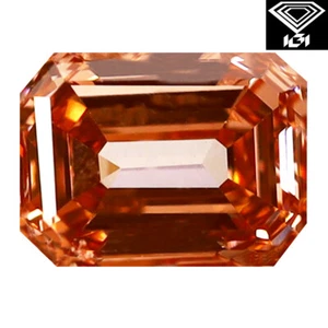 IGI zertifiziert ausgefallen bräunlich rosa CVD Diamant 1,22 ct Smaragdschliff (7 x 5 mm) VS2 - Bild 1 von 3
