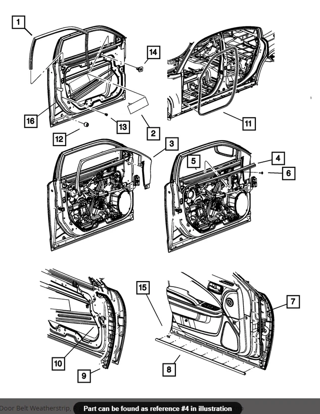 Cinturón interior puerta delantera derecha Dodge Charger 11-23 resistente al clima fábrica Mopar nuevo Foto 1 de 1