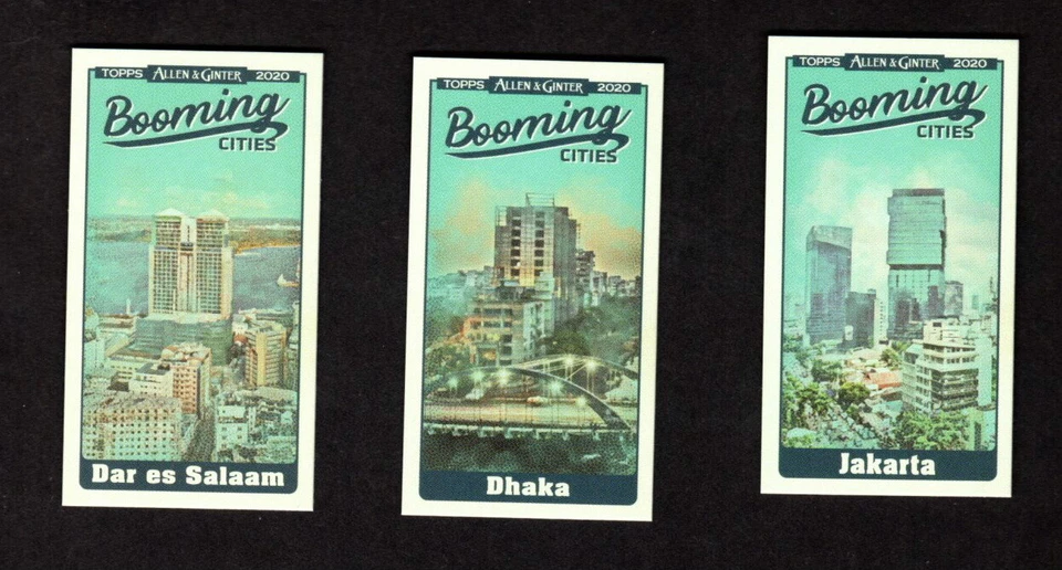 BOOMING CITIES 3 DIFFERENT 2020 ALLEN & GINTER MINI INSERT CARDS - Image 1 of 1