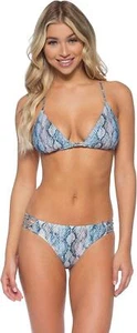 ISABELLA ROSE 285973 Womens Snakeskin Sliding Triangle Bikini Top, Size M - Picture 1 of 2