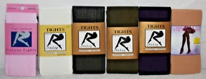 6 New Footed Multicolors Opaque Tights Pantyhose Lot Queen Q 5'3"-5'11 Pink - Picture 1 of 16