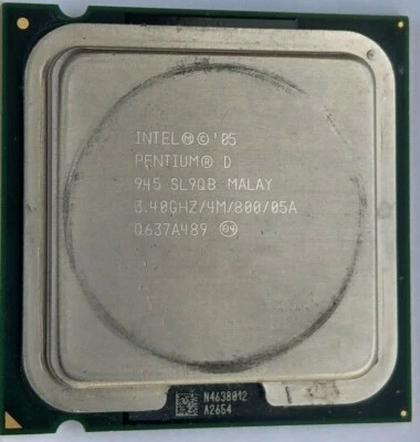Intel 05 Pentium D 945 SL9QB 3.40Ghz 4M Cache 800 Mhz Socket 775 - Image 1 of 2