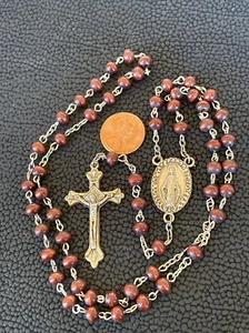 VTG WOOD BEADS ITALIAN ROSARY REGINA SINE LABE ORIGINALI CONCEPTA OPN INRI 1830 - Picture 1 of 24