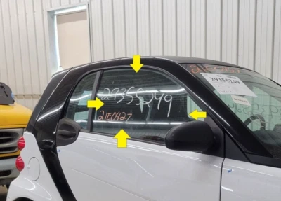 08-16 SMART FORTWO FRONT PASSENGER RIGHT DOOR GLASS ONLY - Image 1 of 4