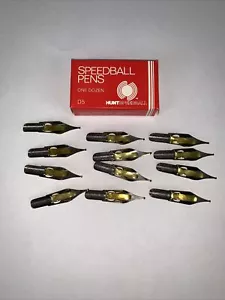 Vintage HUNT SPEEDBALL PENS D-5 Oval Easy To Use Calligraphy Pen Nibs (12) - Picture 1 of 4