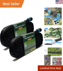 2024 Flat Soaker Hose 100 ft for Garden, 100' 50ft x 2 Linkable Drip Hose Diy... - Picture 1 of 9