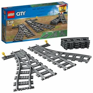 Lego City Train Switch Tracks 60238 2x Track Changer 4x Curved Line Corner Rails - Picture 1 of 8