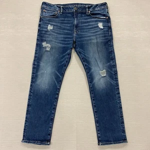 American Eagle Jeans Herren 38 x 30 Slim Fit Distressed Denim Medium Wash - Bild 1 von 16