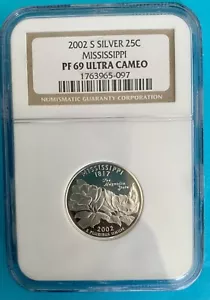2002 S Clad Mississippi State Statehood Quarter 25C NGC PF69 Ultra Cameo - Picture 1 of 2