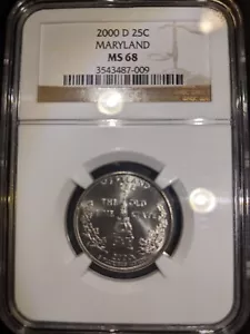 2000-d NGC MS-68 MS68 Maryland MD State Quarter Low Top Pop PCGS quality - Picture 1 of 2